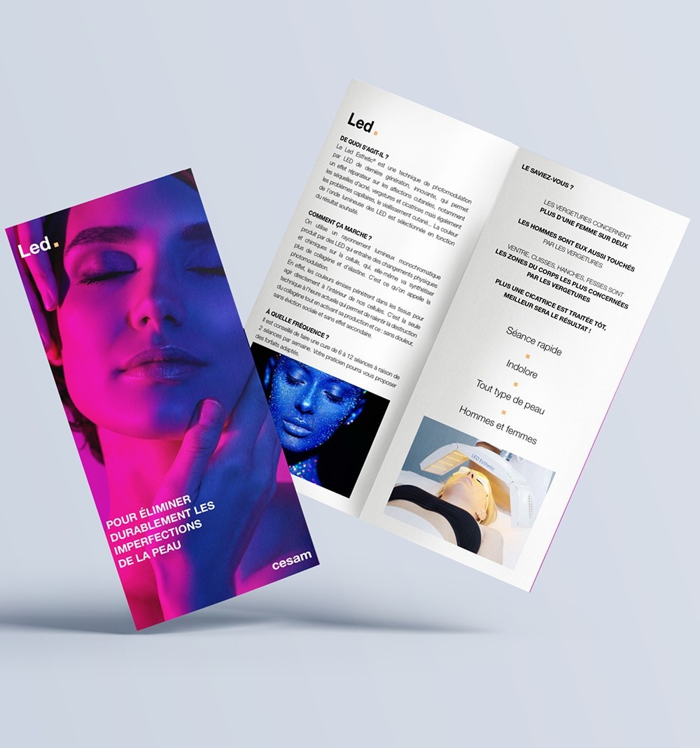 Dépliants LED Esthetic Din Long (x100)